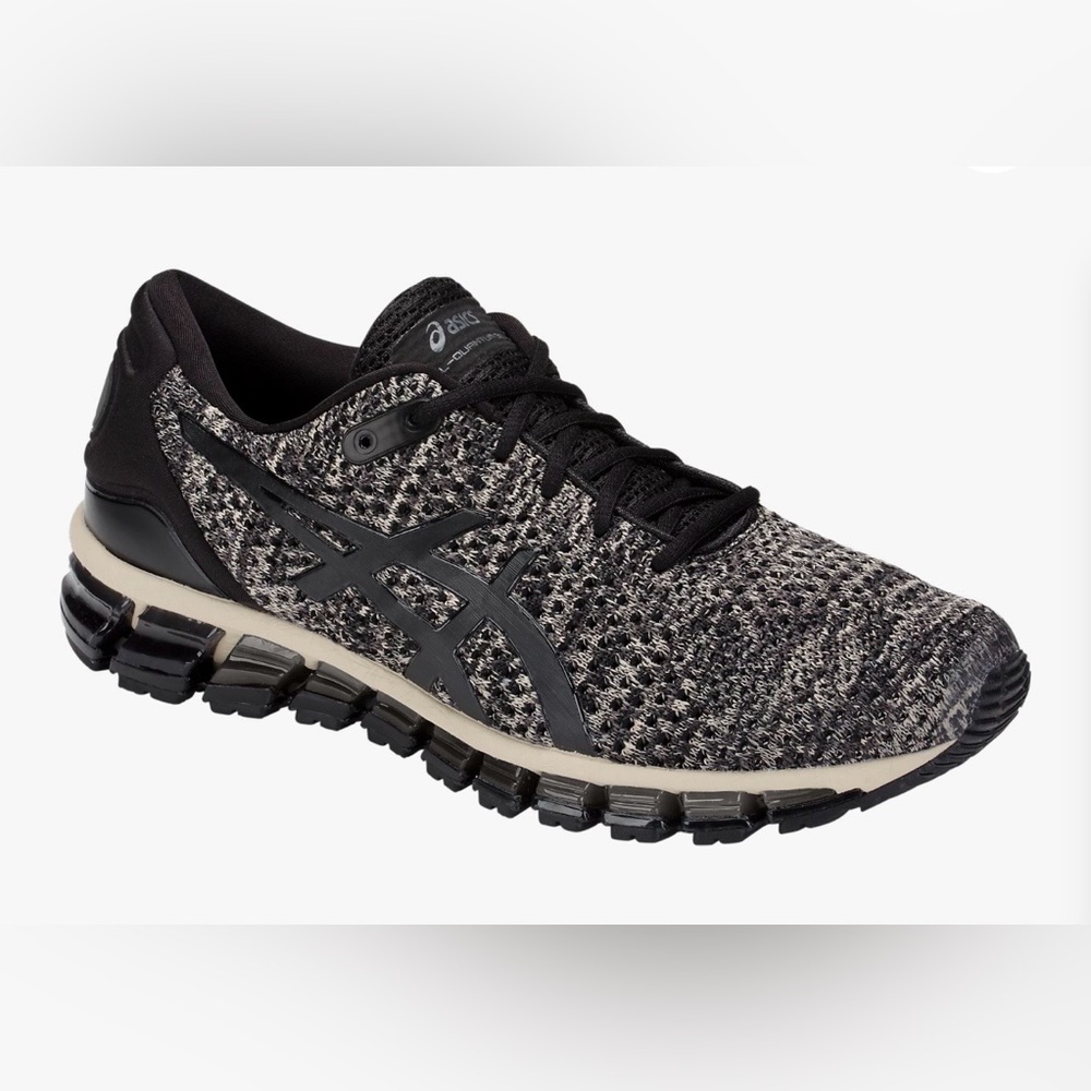 Asics GEL Quantum 360 Knit Running Sneaker in Black and Cream